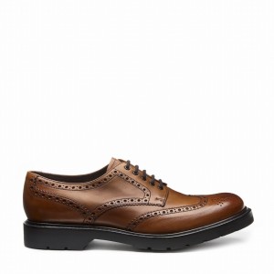 Solovair 5 Eye Gibson Men Brogue Shoes Brown | LS5-813-TAN-B-060