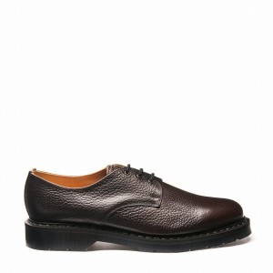 Solovair Grain 3 Eye Men Gibson Shoes Brown | S3-995-DKB-SOFTG-G-030