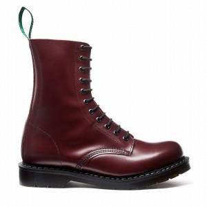 Solovair Hi-Shine 11 Eye Men Derby Boots Red | S11-981-OX-G-030