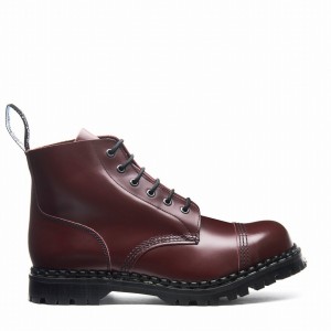 Solovair Hi-Shine 6 Eye Steel Toe Capped Men Derby Boots Red | GF6-1710-OX-030