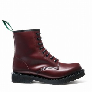 Solovair Hi-Shine 8 Eye Men Derby Boots Red | S8-551-OX-G-030