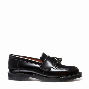 Solovair Hi-Shine Tassel Women Loafers Black | S0-1022-BK-G-030