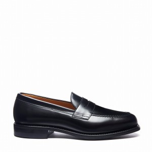 Solovair Hi Shine Penny Men Loafers Black | 970-025-060