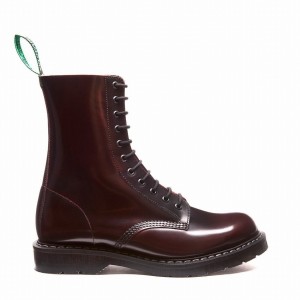 Solovair Rub-Off 11 Eye Men Derby Boots Burgundy | S11-981-BUR-G-030