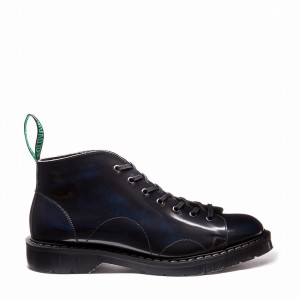 Solovair Rub-Off Men Monkey Boots Navy | S7-116-NV-RO-G-030