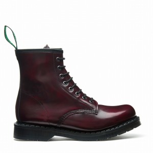 Solovair Rub-Off Vegan 8 Eye Men Derby Boots Red | VS8-551-CR-RO-VEG-G-030