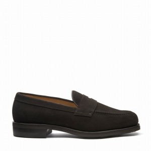 Solovair Suede Penny Men Loafers Brown | 970-BN-SUE-060