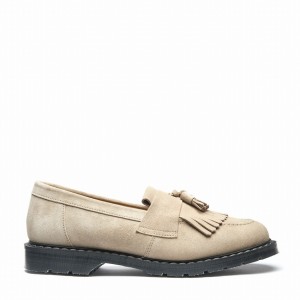 Solovair Suede Tassel Men Loafers Beige | S0-1022-NU-SUE-G-040