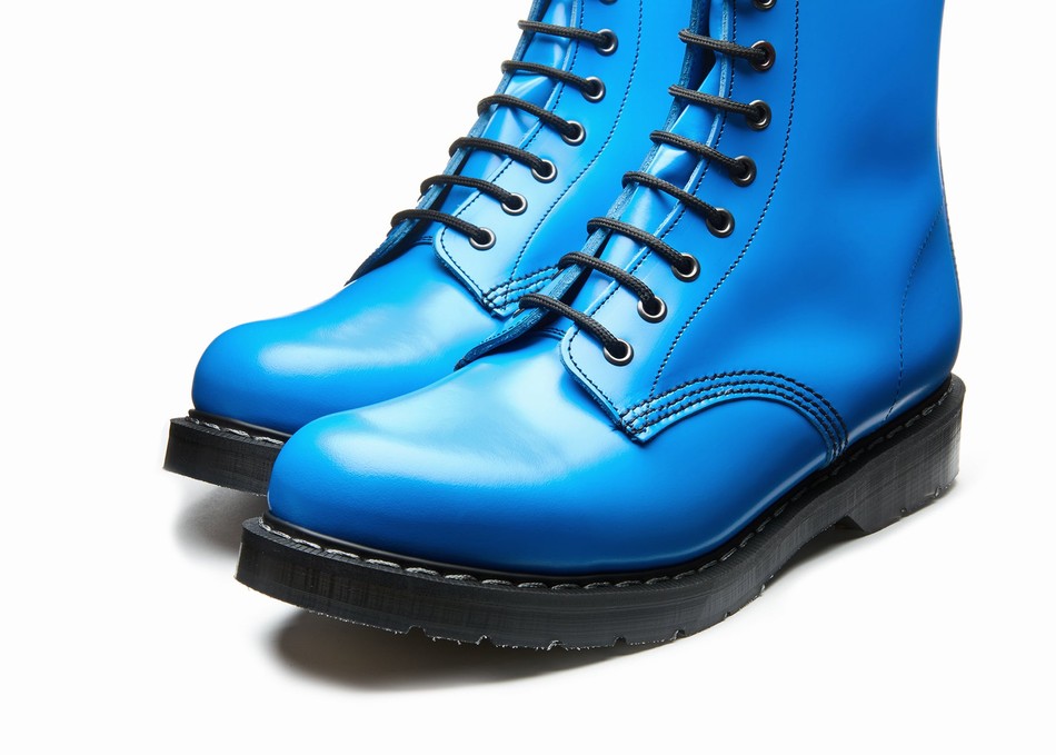 Solovair 8 Eye Men Derby Boots Blue | S8-551-BL-NN-G-075