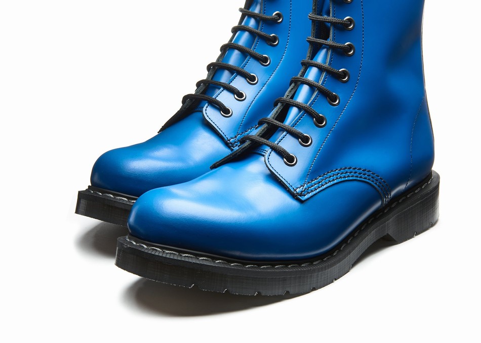 Solovair 8 Eye Women Derby Boots Blue | S8-551-BL-EL-G-075