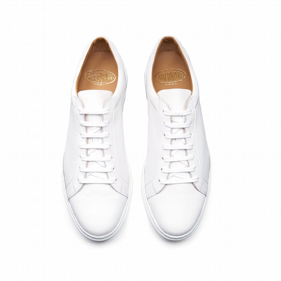 Solovair Calf 070 Men Sneakers White | S7-070-WH-NP-W-030