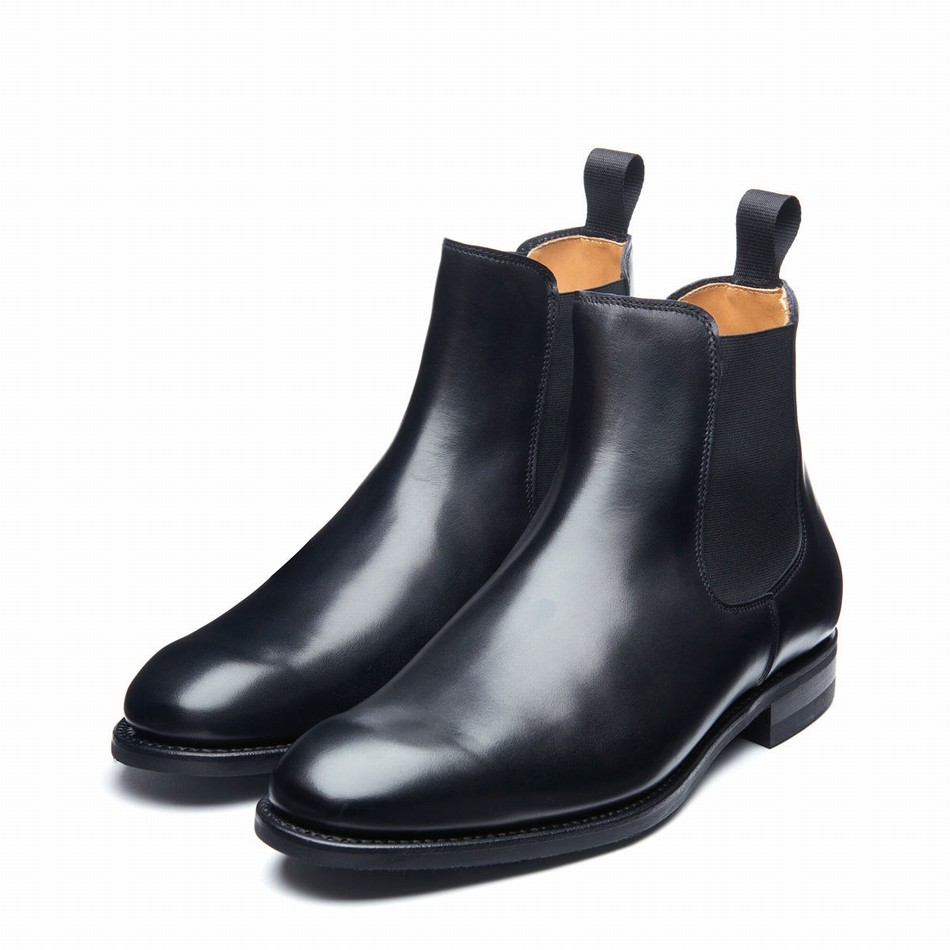 Solovair Calf Men Chelsea Boots Black | 101-BK-PC-060