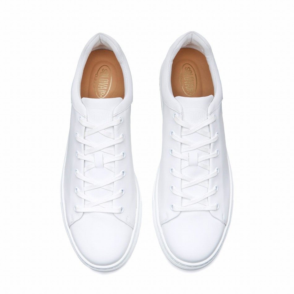 Solovair Calf Men Sneakers White | S6-SNE-WH-WS-040