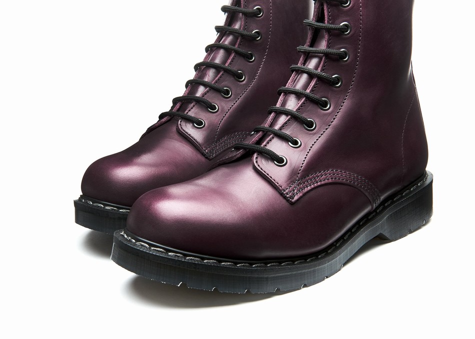 Solovair Gaucho 8 Eye Women Derby Boots Burgundy | S8-551-CH-BUR-G-030