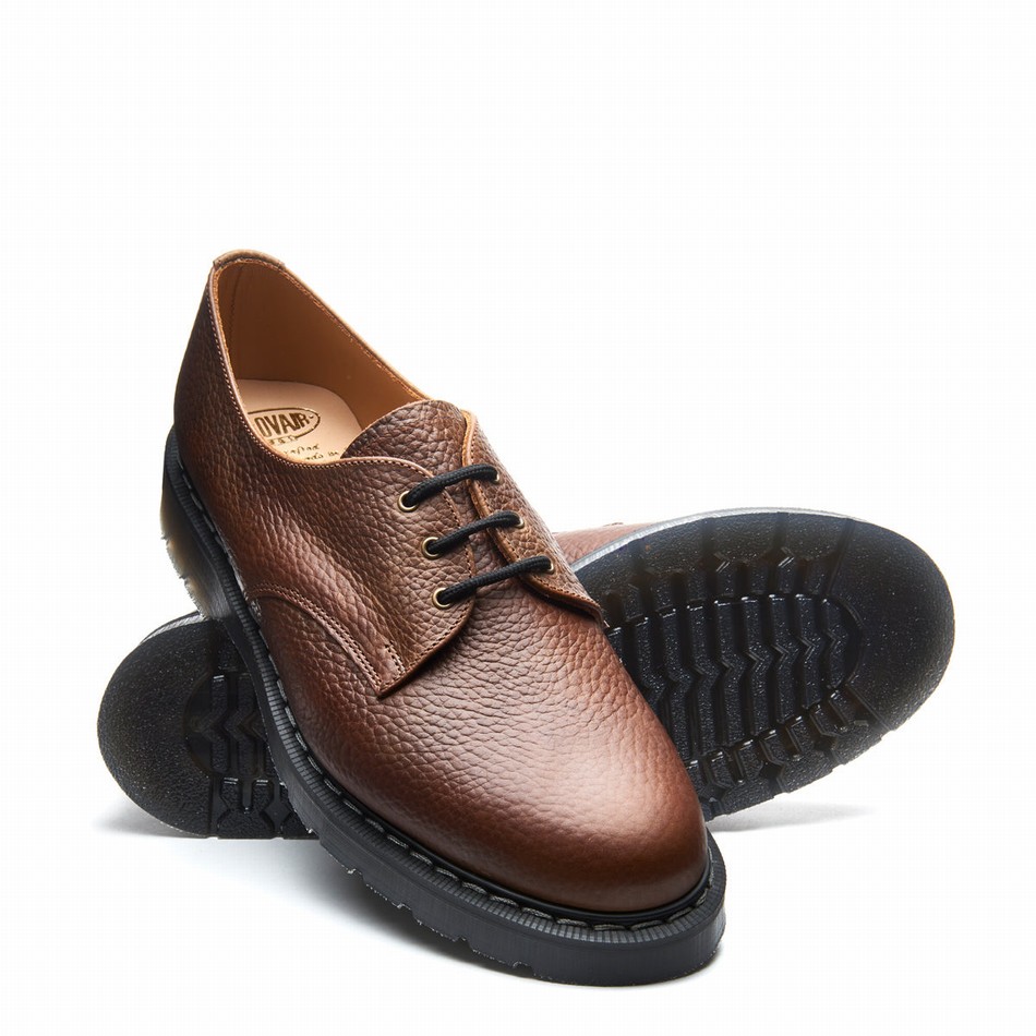 Solovair Grain Men Gibson Shoes Brown | S3-995-CH-SoftG-G-030