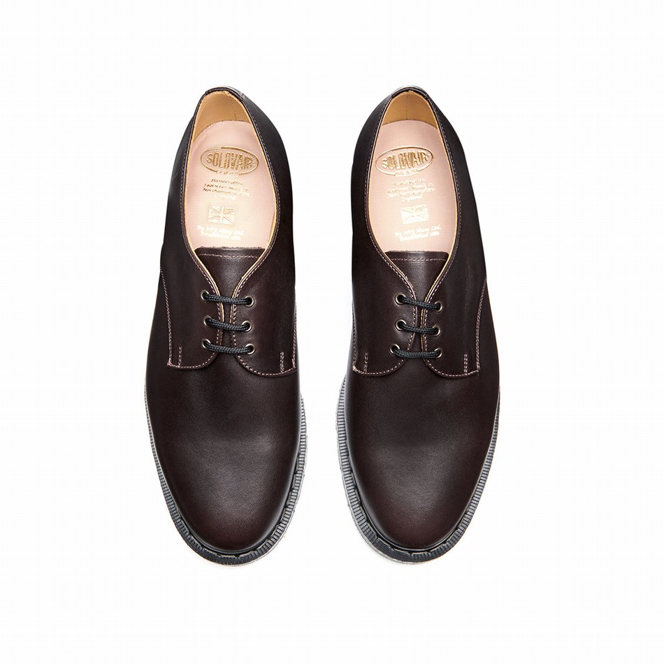 Solovair Greasy Men Gibson Shoes Brown | S3-995-BNG-G-035