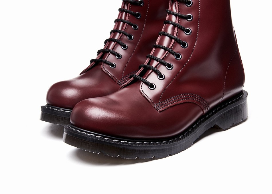 Solovair Hi-Shine 11 Eye Men Derby Boots Red | S11-981-OX-G-030