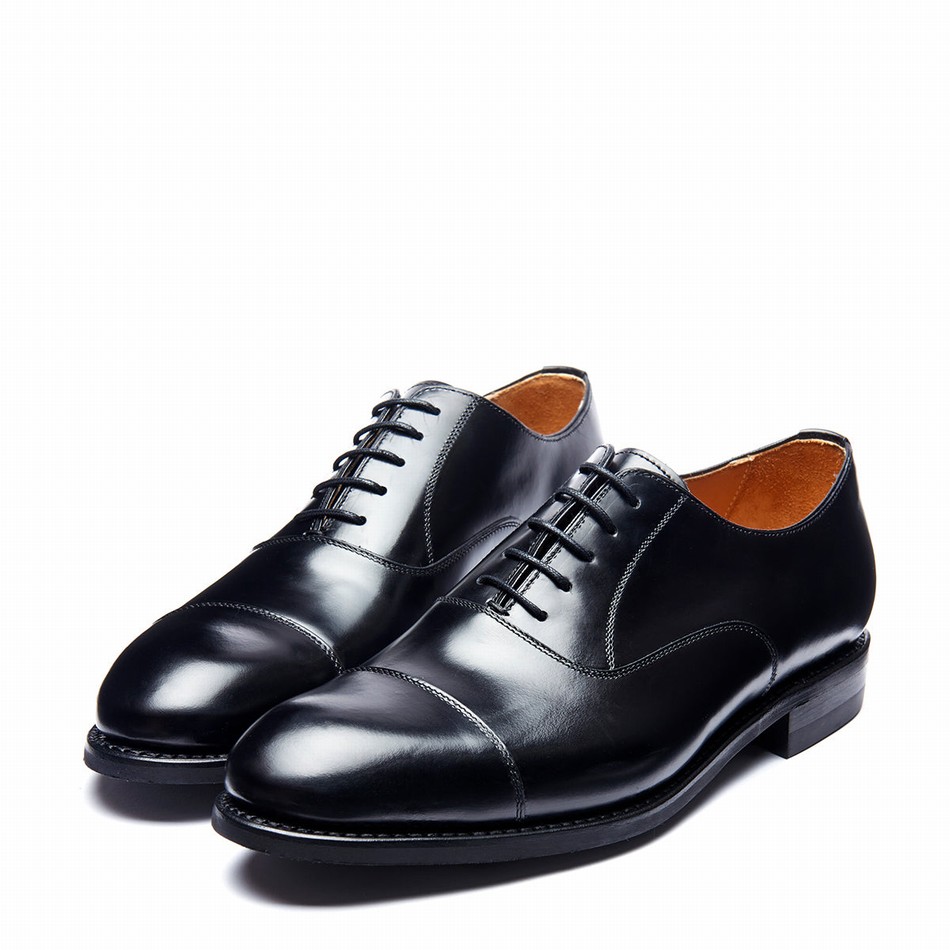 Solovair Hi-Shine 5 Eye Men Oxford Shoes Black | 099-197-060