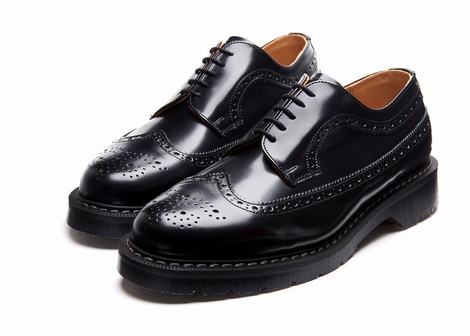 Solovair Hi-Shine American Women Brogue Shoes Black | S5-812-BK-G-030