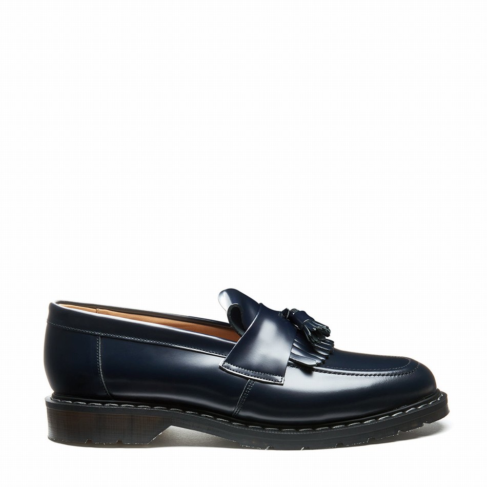 Solovair Hi-Shine Tassel Men Loafers Navy | S0-1022-NV-G-030