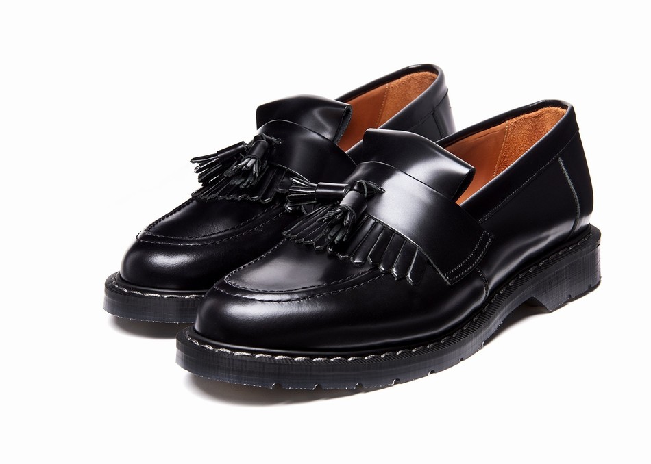 Solovair Hi-Shine Tassel Women Loafers Black | S0-1022-BK-G-030