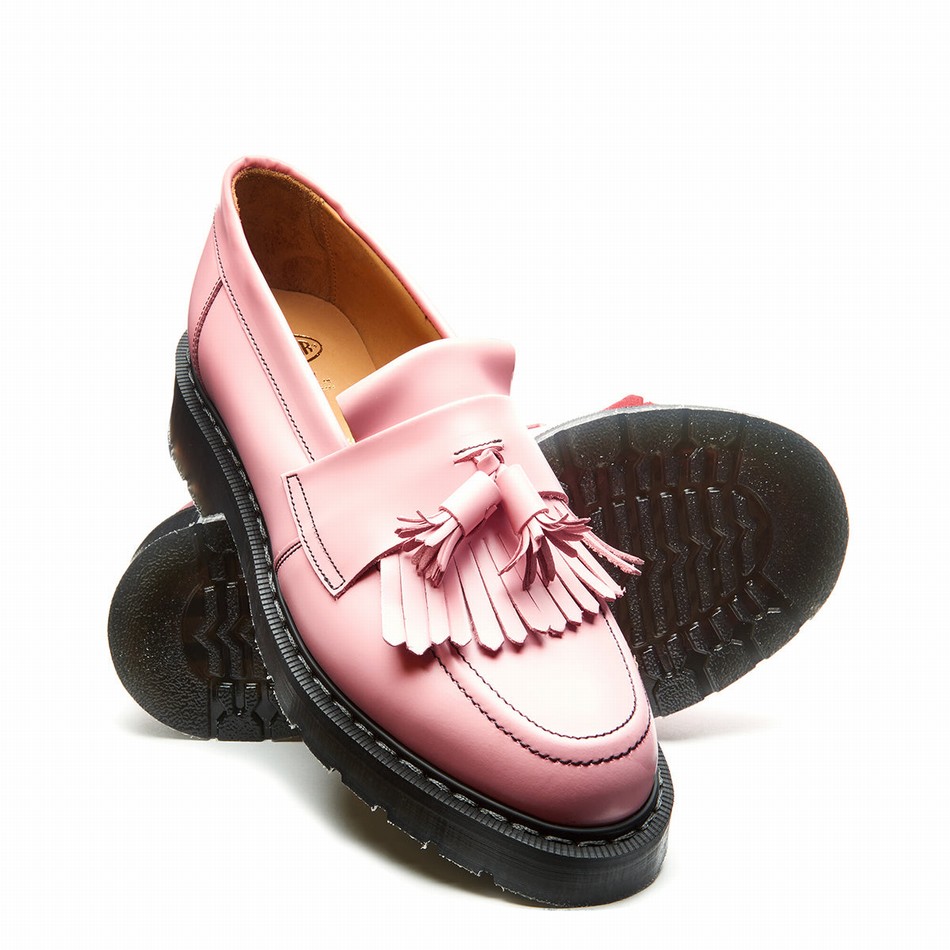 Solovair Hi-Shine Tassel Women Loafers Pink | S0-1022-PK-BL-G-090