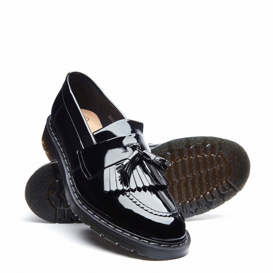 Solovair Patent Tassel Men Loafers Black | S0-1022-BK-PT-G-030