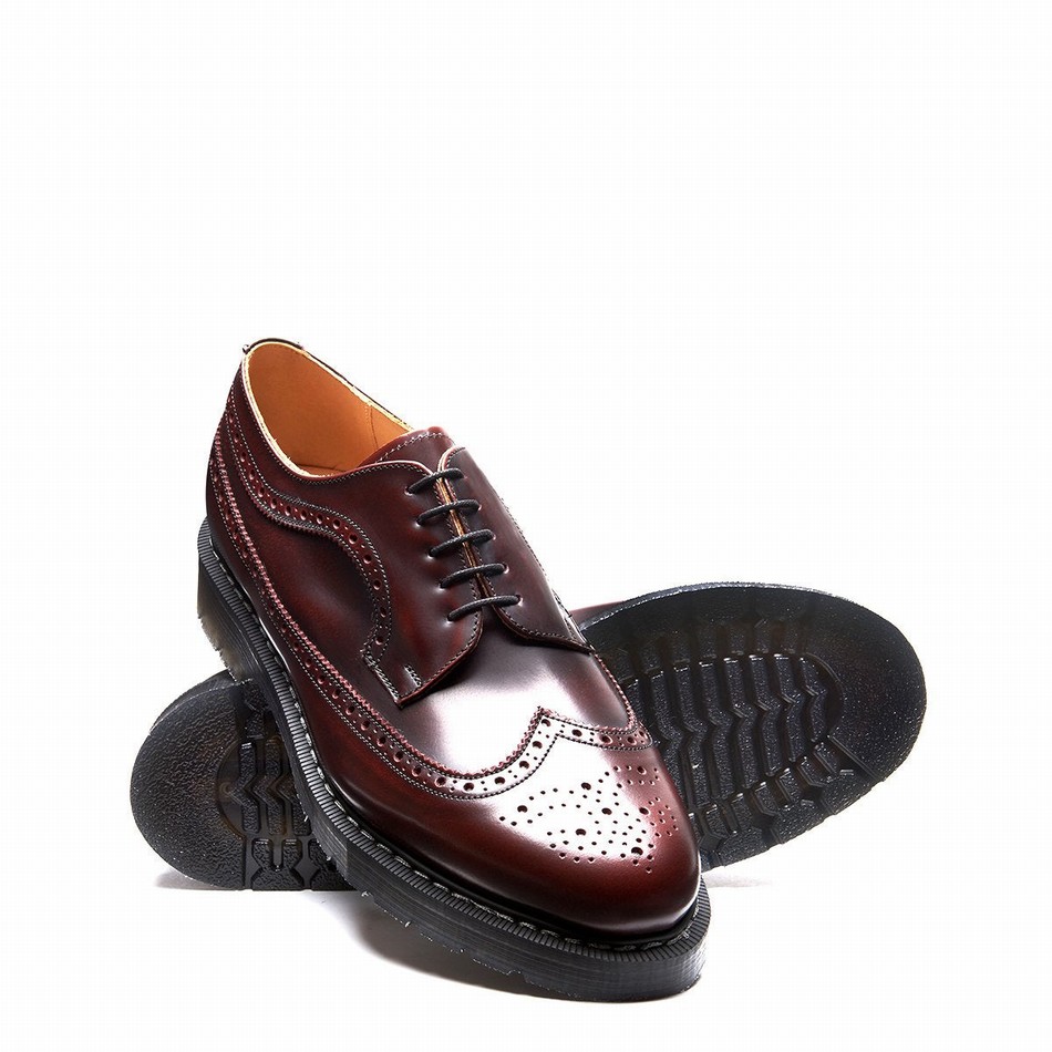 Solovair Rub-Off American Women Brogue Shoes Burgundy | S5-812-BUR-G-030