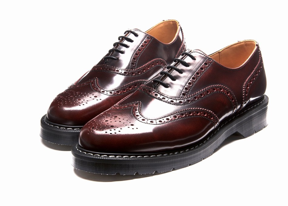 Solovair Rub-Off English Women Brogue Shoes Burgundy | S5-811-BUR-G-030