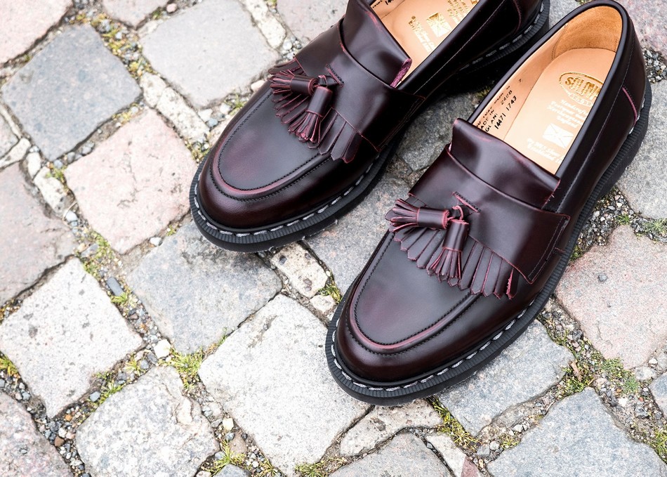 Solovair Rub-Off Tassel Women Loafers Burgundy | S0-1022-BUR-G-030