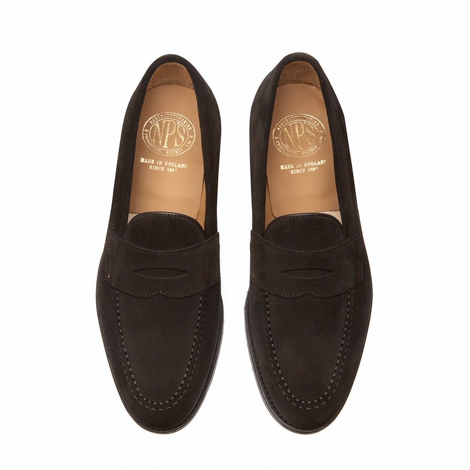 Solovair Suede Penny Men Loafers Brown | 970-BN-SUE-060