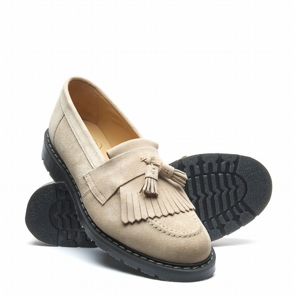 Solovair Suede Tassel Men Loafers Beige | S0-1022-NU-SUE-G-040