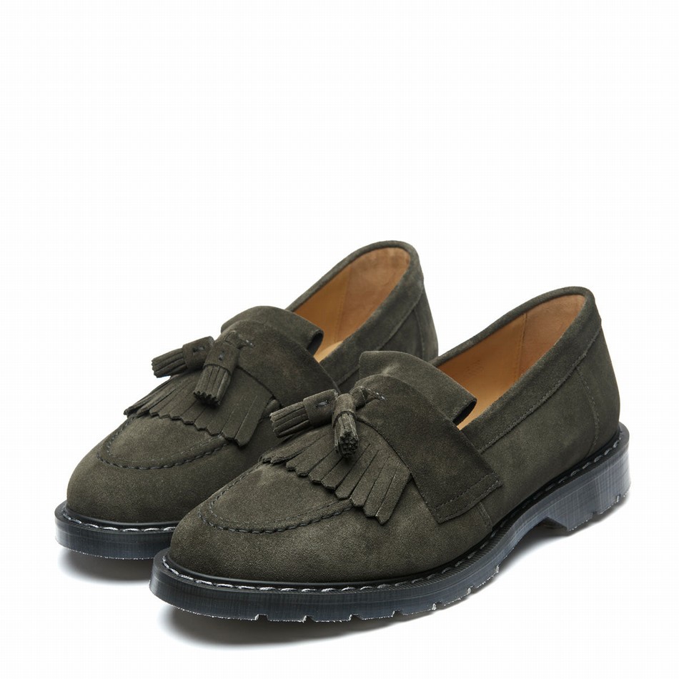 Solovair Suede Tassel Men Loafers Olive | S0-1022-OL-SUE-G-035