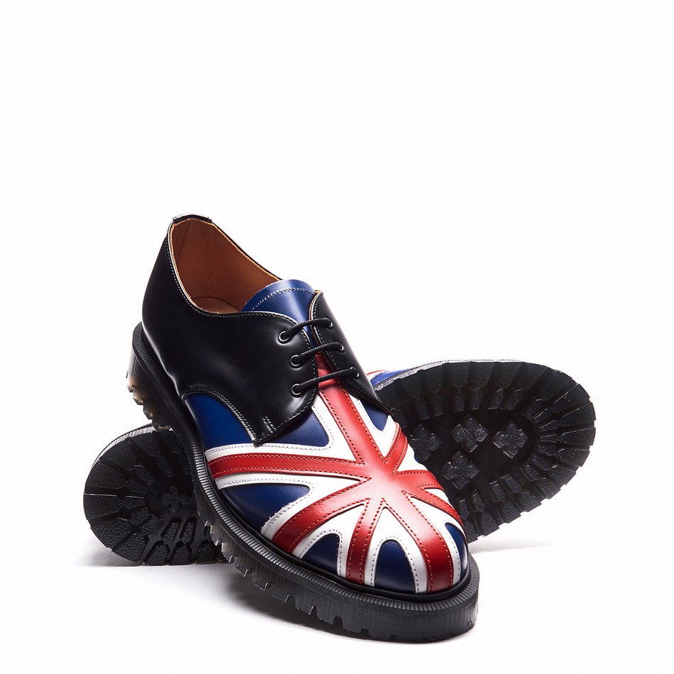 Solovair Union Jack Men Gibson Shoes Black | 3-995-UJ-060