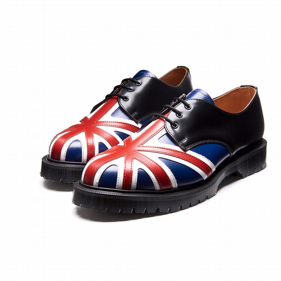 Solovair Union Jack Men Gibson Shoes Black | 3-995-UJ-060