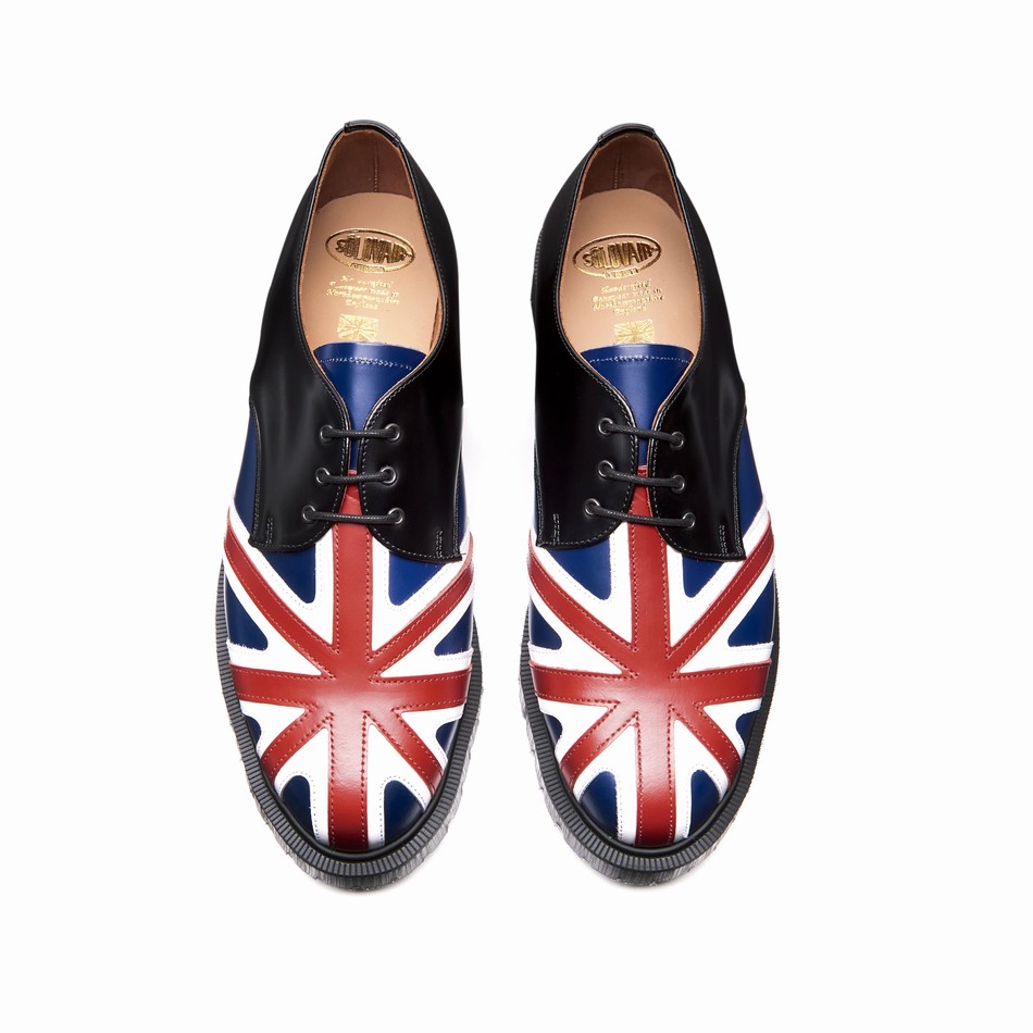 Solovair Union Jack Men Gibson Shoes Black | 3-995-UJ-060