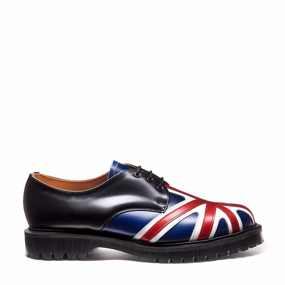 Solovair Union Jack Men Gibson Shoes Black | 3-995-UJ-060